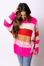 Mix Horizon Stripes Dolman Sleeve Sweater