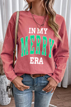 Strawberry Pink IN MY MERRY ERA Loose Fit Corded Sweatshirt