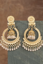 Gold Boho Pearl Tasseled Alloy Dangle Earrings