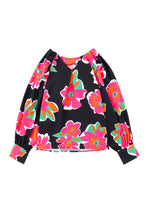 Flower Print Puff Sleeve Blouse