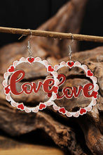 Red Hollowed Love Pendant Valentines Day Earrings