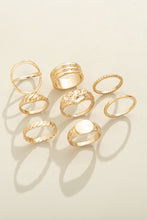 Gold 8pcs Plated Minimalism Alloy Rings Set