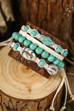 Light Blue Western Turquoise Shell Multi Layered Bracelet Set