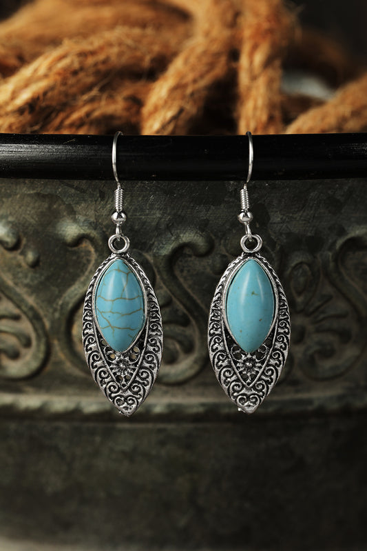 Silver Vintage Turquoise Boho Arabesque Earring