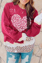 Snowy Christmas Graphic Leopard Bleached Sweatshirt