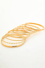 Gold 10pcs Textured Twisted Stackable Alloy Bracelet Set