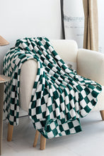 Dark Green Checkerboard Printed Soft Throw Blanket 120*200cm