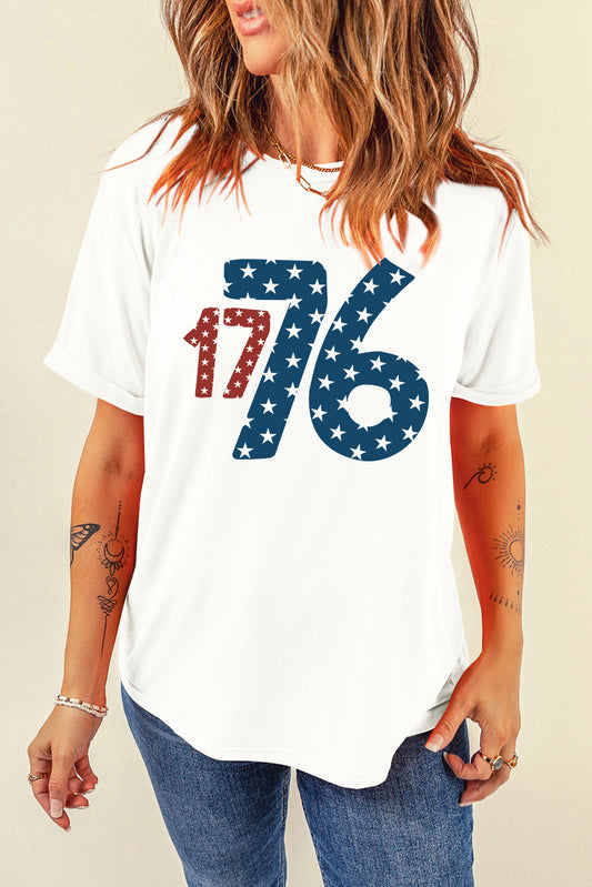 White Star 1776 Graphic Flag Day T Shirt
