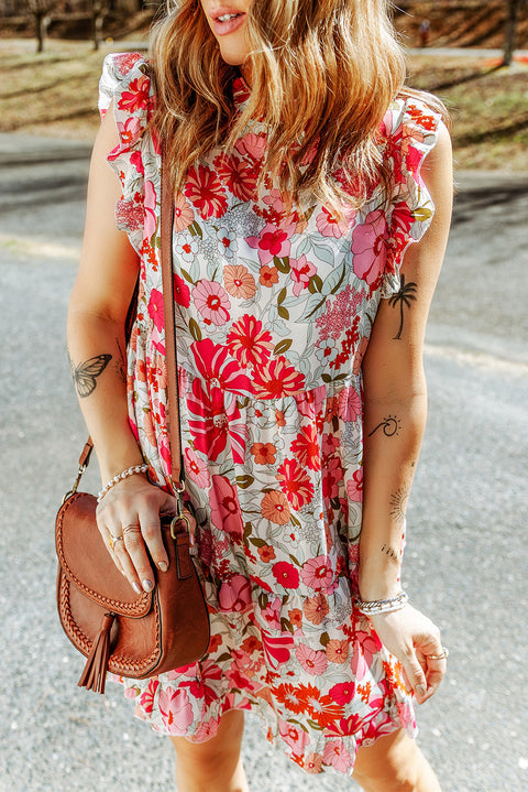 Ruffled Tank Floral Dress