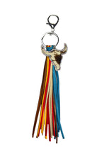 Philippine Gray Rhinestone Steer Head Colorful Tassel Key Ring