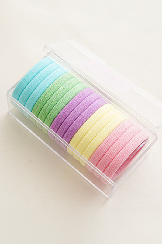 Pink Rainbow Colors High Elastic 15pcs/set Hair Tie