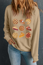 Khaki Thanksgiving Dessert Graphic Pullover Sweatshirt