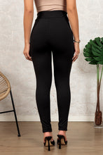 Black Leather Panel Patchwork High Waist Leggings