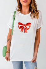 White Bowknot Graphic Casual T Shirt