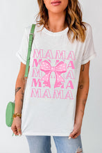 White MAMA Dotty Bowknot Graphic T Shirt