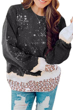 Snowy Christmas Graphic Leopard Bleached Sweatshirt