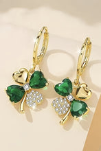 Gold Gorgeous Gem St. Patricks 4-leaf Clover Earrings