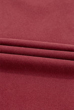 Burgundy Plain Drop Shoulder Crewneck Pullover Sweatshirt