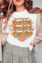 Khaki thankful Crew Neck Thanksgiving Graphic Tee