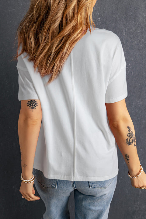 White Star Patchwork Loose T-shirt