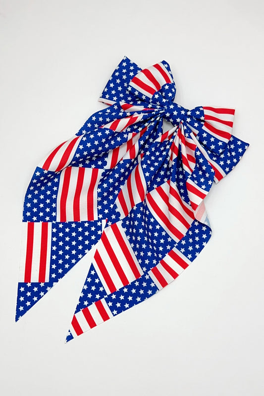 Dark Blue American Flag Large Bow Knot Hair Clip