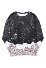 Snowy Christmas Graphic Leopard Bleached Sweatshirt