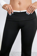 Black Thermal Lined Split Flare Leg Pants