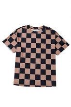 Light French Beige Checkmate Boyfriend Casual Tee