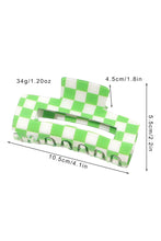 Light Green Checkered Print Hollow Out Hair Clip