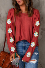 Red Christmas Tree Patch Long Sleeve Casual Top