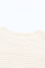 Buttoned Shoulder Drop Shoulder Striped Sweater