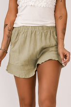 Apricot High Waist Pocketed Ruffle Shorts