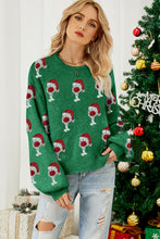 Dark Green Cheer for Christmas Round Neck Casual Sweater