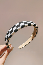 Black Checkered Print Wide Chic Headband