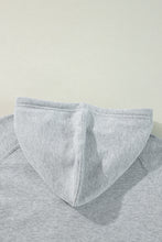 Light Grey Solid Color Fleece Lined Zip up Hoodie