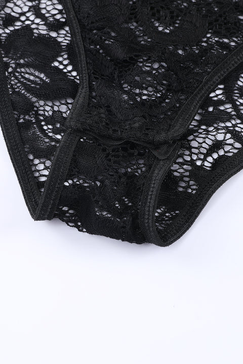 Floral Lace Scalloped Square Neck Bodysuit