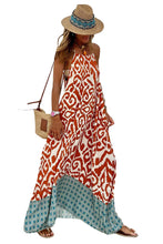 Boho Geometric Print Sleeveless Maxi Dress