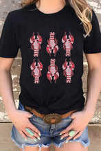 Black Sequin Crawfish Graphic Western Fashion T Shirt