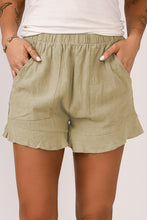 Apricot High Waist Pocketed Ruffle Shorts