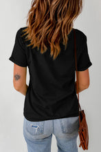 Black Sequin Bow Ribbon Graphic T Shirt