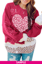 Snowy Christmas Graphic Leopard Bleached Sweatshirt