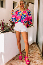 Flower Print Puff Sleeve Blouse