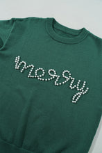 Blackish Green Pearl Beaded Merry Casual Sweater