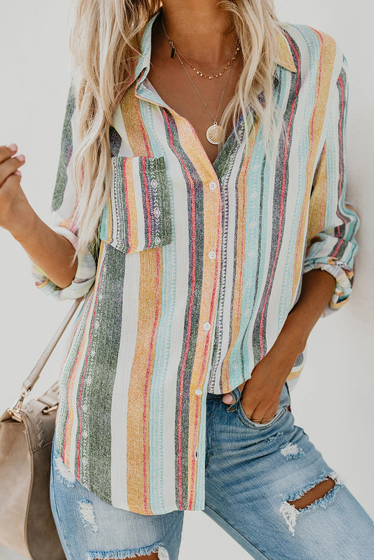 Sweet Enough Striped Button Down Top