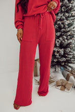 Fiery Red JOLLY Corded Long Sleeve Top and Pockets Pants Set