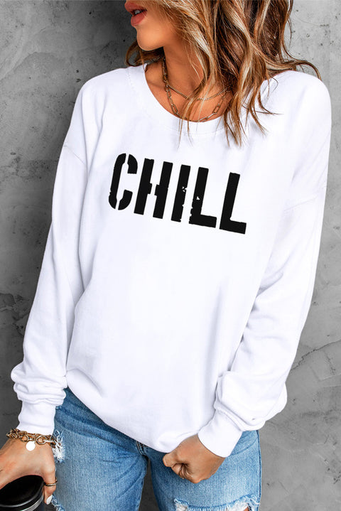 Yes, I'm Cold Letter Print Pullover Sweatshirt