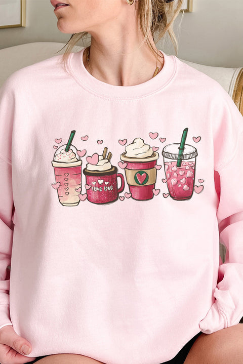 Heart Shaped Embroidered Pullover Sweatshirt