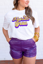 White Mardi Gras Sequin Graphic T-shirt