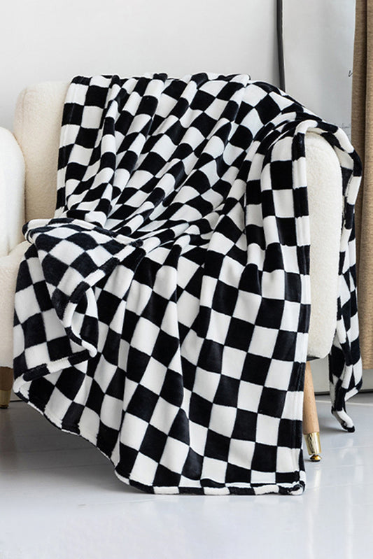 Color black Checkerboard Printed Soft Throw Blanket 120*200cm