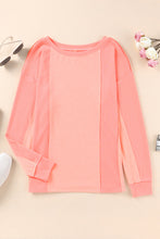 Solid Color Patchwork Long Sleeve Top